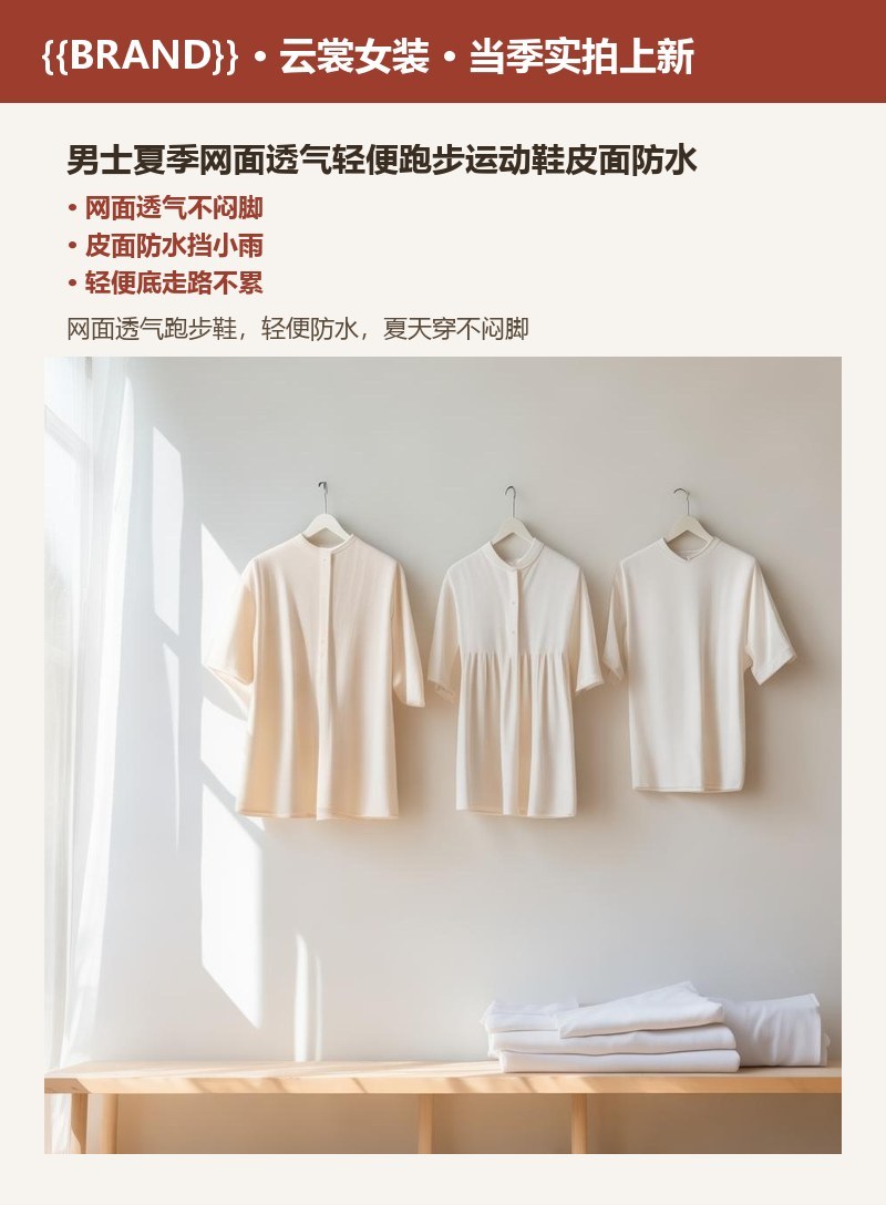男士夏季网面透气轻便跑步运动鞋皮面防水